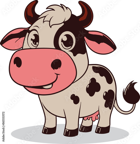 Cute Cow Cartoon Icon
