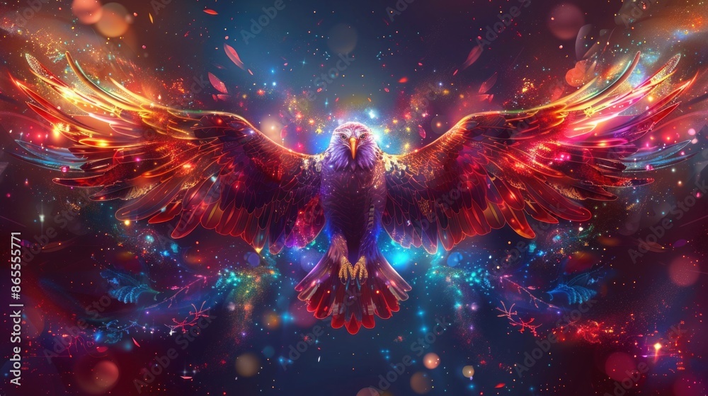 Cutting-edge Fourth of July Backdrop with Shiny, Artistic Elements Cutting-edge Fourth of July Backdrop with Shiny, Artistic Elements