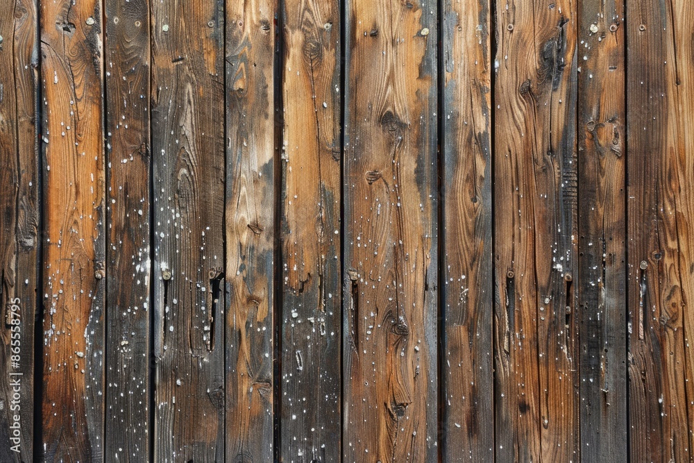 A wooden background with a lot of holes and a lot of snow on it. The snow is falling on the wood and the holes are visible A wooden background with a lot of holes and a lot of snow on it. The snow is falling on the wood and the holes are visible