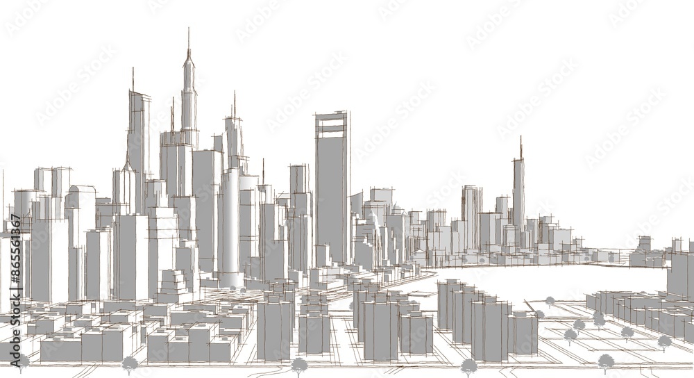big modern city 3d illustration big modern city 3d illustration