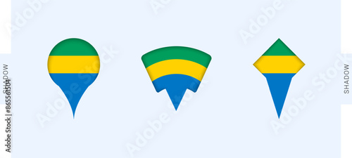 Free Download Gabon Map Markers Set. Perfect for projects related to Gabon, travel, geography, and international representation. - GFXLoad