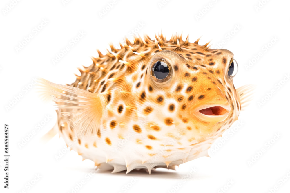 A small, fuzzy, and cute looking fish with a big smile on its face. A small, fuzzy, and cute looking fish with a big smile on its face.