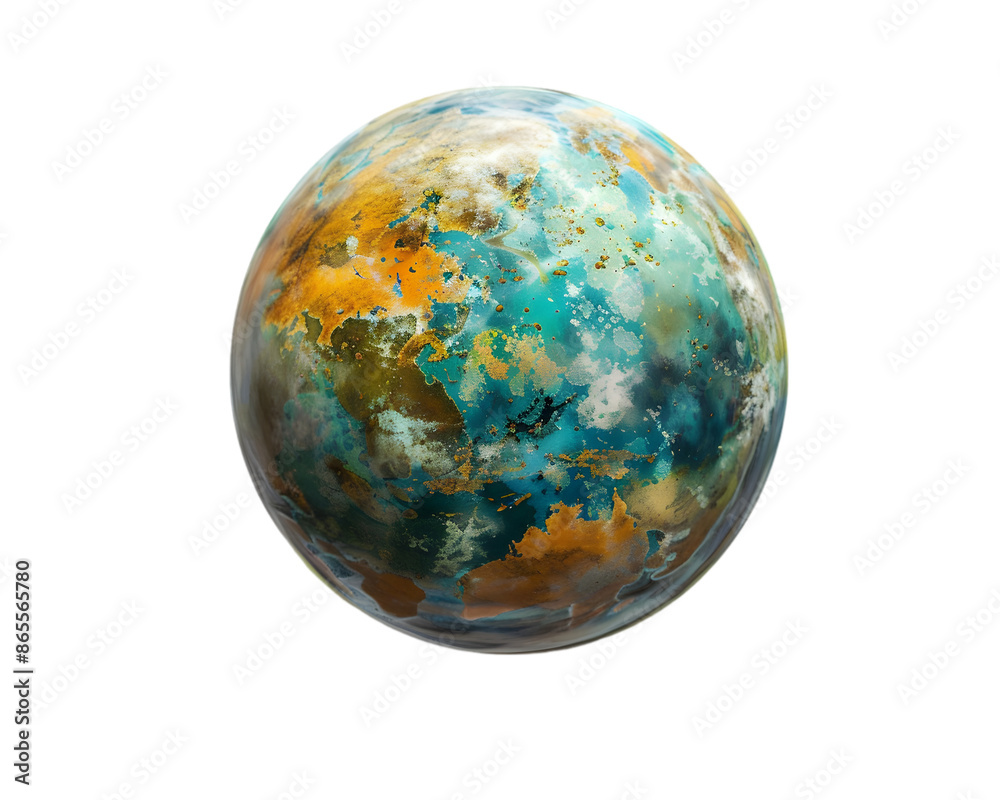Dreamy Planet Painting isolated on white background Dreamy Planet Painting isolated on white background