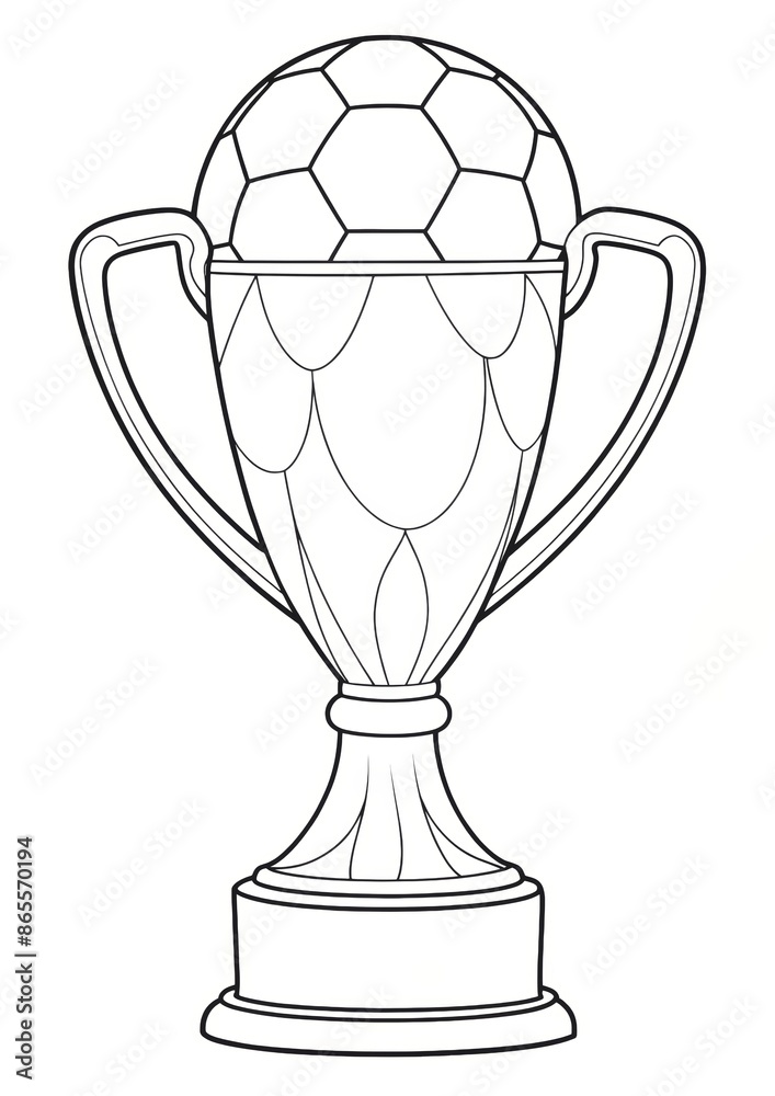 Detailed Soccer Cup Coloring Page to Print and Color Detailed Soccer Cup Coloring Page to Print and Color