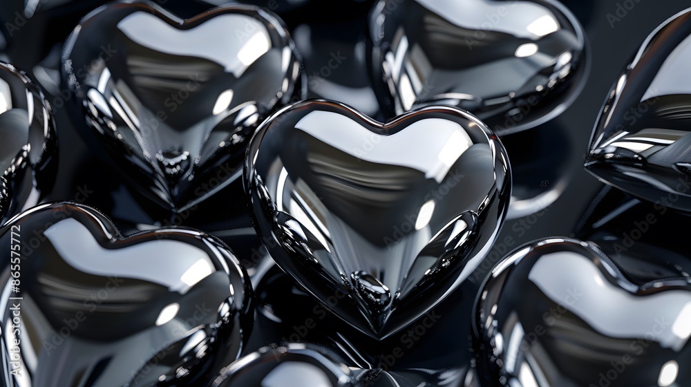 Fotografie Steel hearts, gloss
