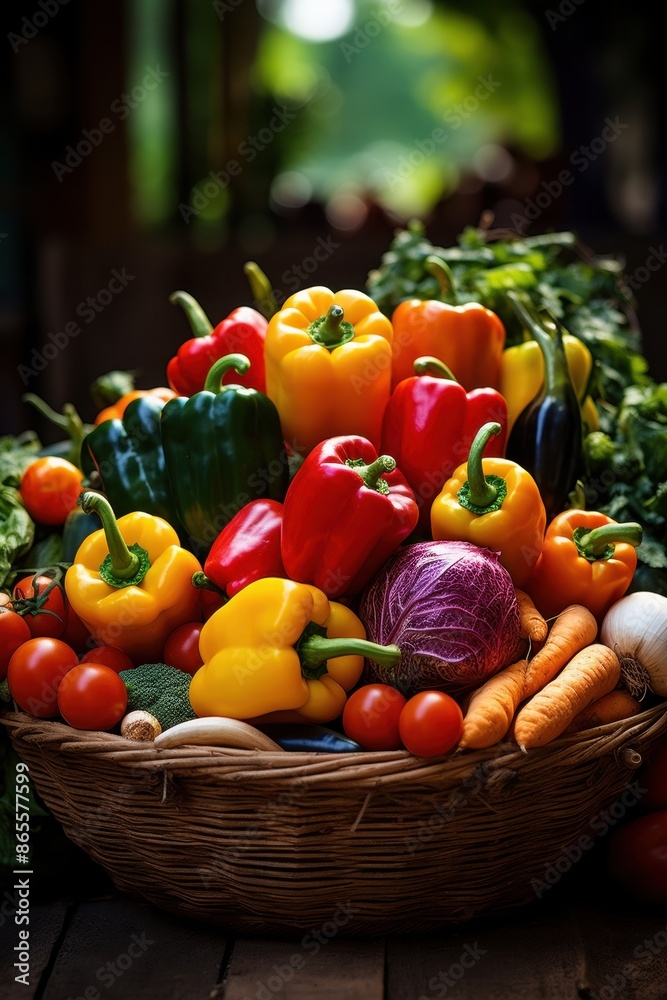 Fototapeta premium Vibrant grocery store produce section