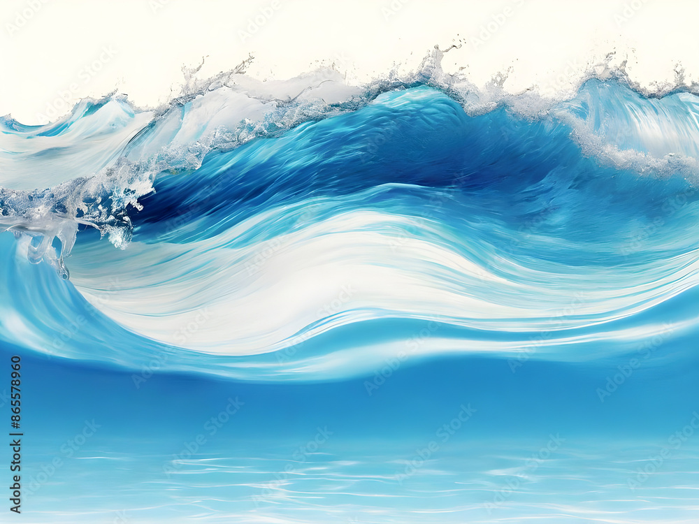Sea blue wave on a white background.