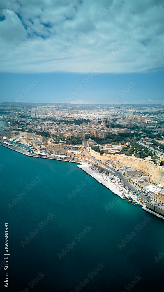 Fototapeta premium Valletta. Drone view. Magnificent Aerial Views of Malta
