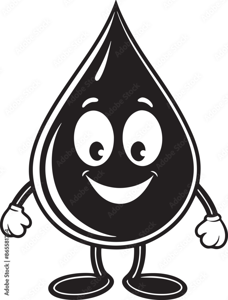 a cartooned water drop with legs for kids on the white background a cartooned water drop with legs for kids on the white background