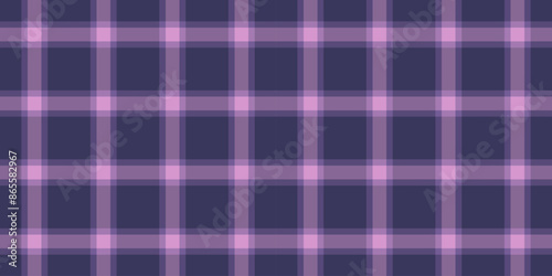 Rural background vector pattern, printout plaid check textile. Girly seamless fabric texture tartan in indigo and purple colors.