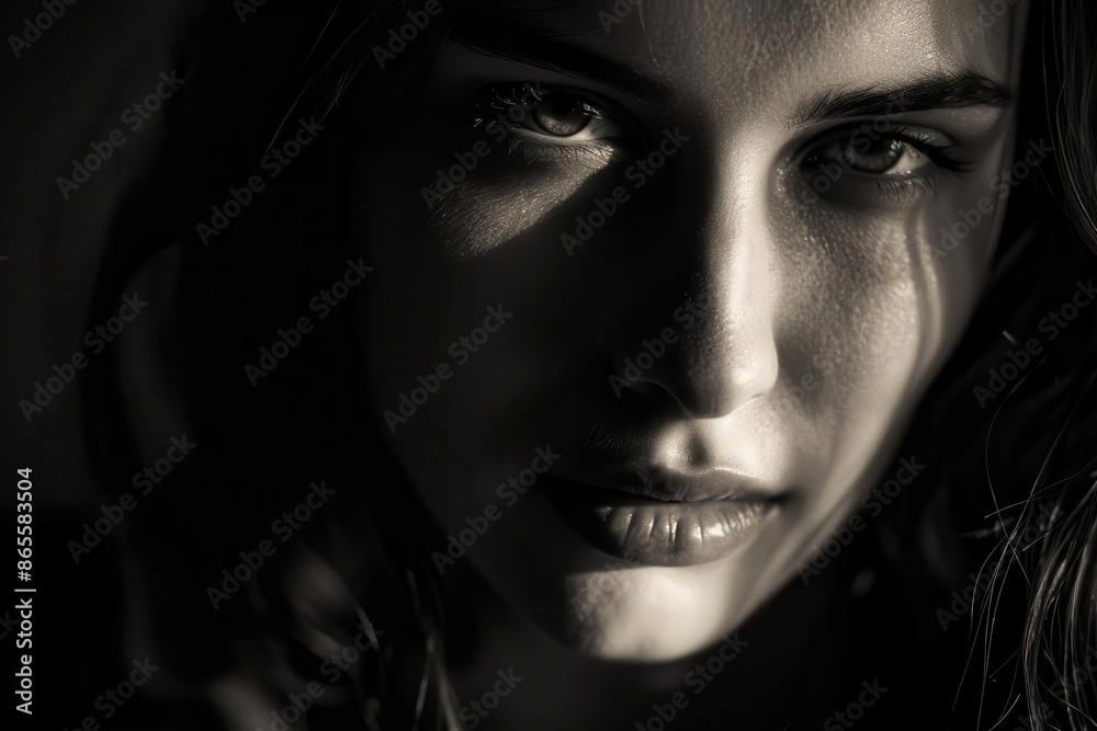 enigmatic female portrait mysterious woman with piercing gaze and subtle smile chiaroscuro lighting ethereal atmosphere timeless beauty enigmatic female portrait mysterious woman with piercing gaze and subtle smile chiaroscuro lighting ethereal atmosphere timeless beauty