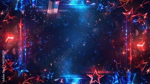 Ultra-Modern Fourth of July Background with Creative American Symbols