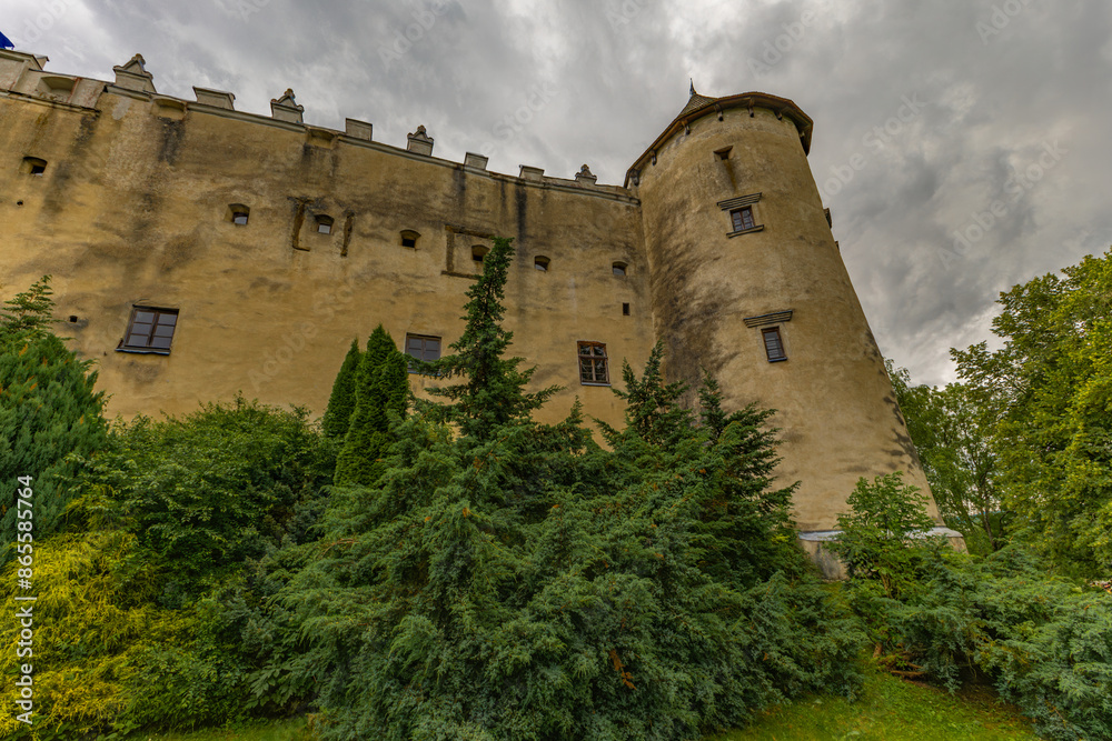 Ruins of the castle in Niedzica, view of the panorama of Lake Czorsztyn Ruins of the castle in Niedzica, view of the panorama of Lake Czorsztyn