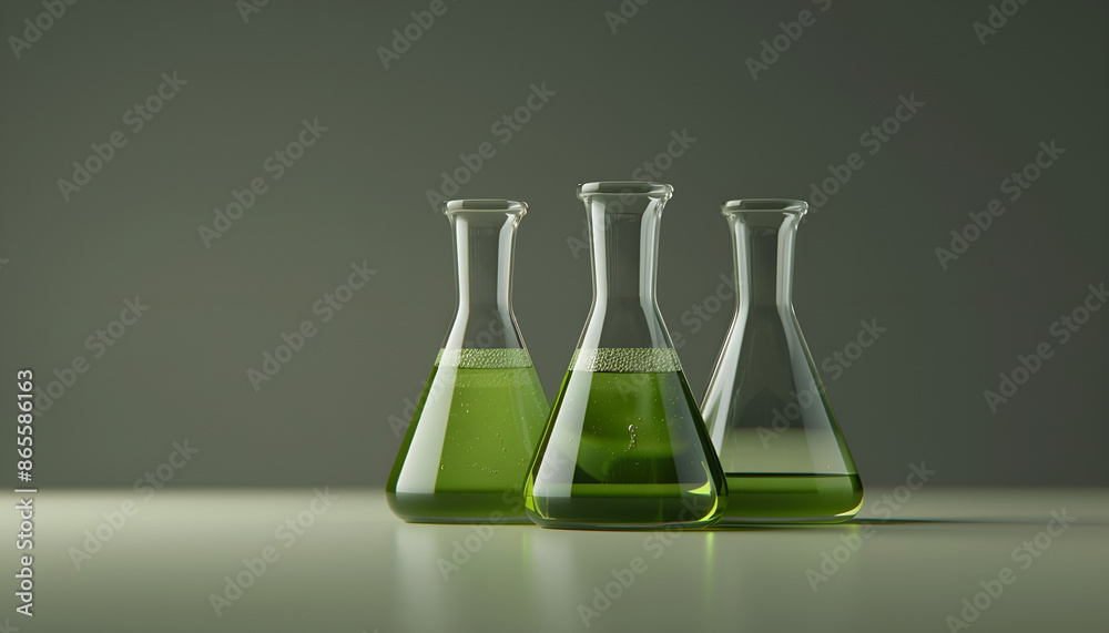 laboratory glassware filled with green liquid laboratory glassware filled with green liquid
