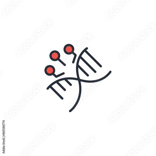 Dna icon. vector.Editable stroke.linear style sign for use web design,logo.Symbol illustration.