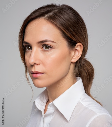 Professional Business Woman in White Shirt