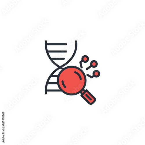 research genetics icon. vector.Editable stroke.linear style sign for use web design,logo.Symbol illustration.