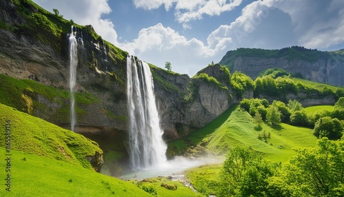 waterfall in the mountains