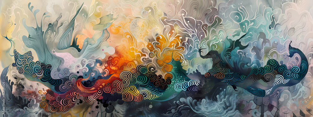 Fototapeta premium Swirling Color Fantasy