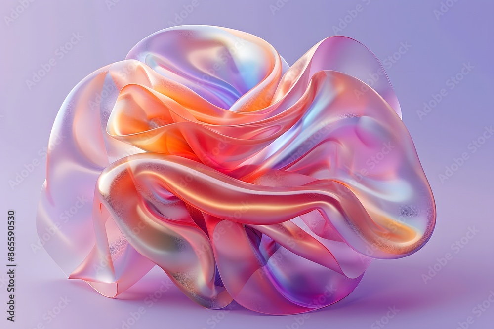 Obraz premium Iridescent Abstract Sculpture with Flowing, Translucent Colors