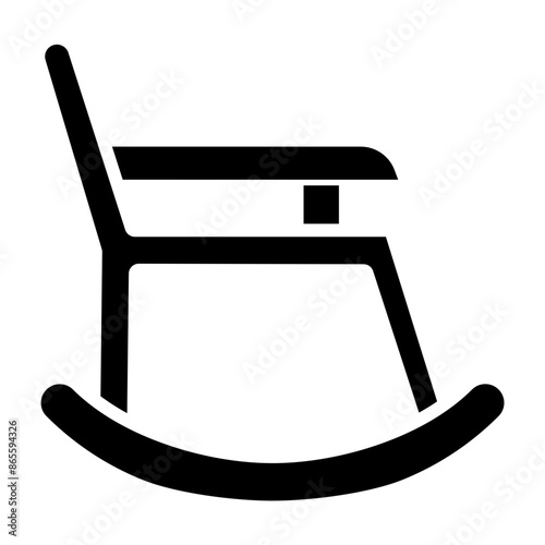 Rocking Chair Vector Glyph Icon Design