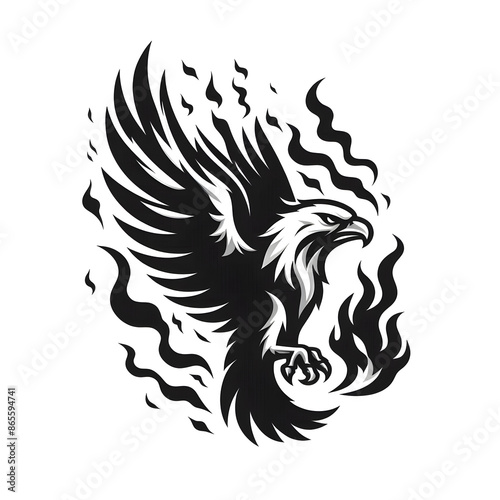 Wallpaper Mural Hawk on fire monotone logo Torontodigital.ca