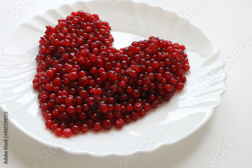 red currants in the shape of a heart