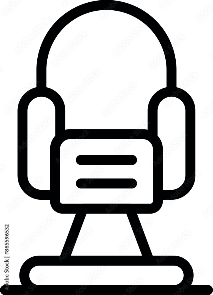 Black outline icon of an electric chair used for capital punishment of criminals in the justice system Black outline icon of an electric chair used for capital punishment of criminals in the justice system