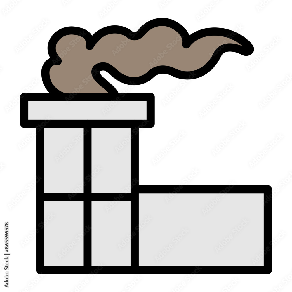 Chimney Pollution Vector Filled Icon Design Chimney Pollution Vector Filled Icon Design