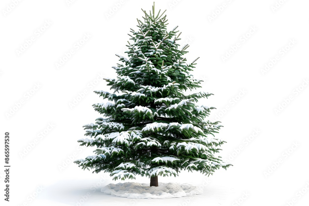 Obraz premium Snow-Covered Evergreen Tree in Winter Wonderland