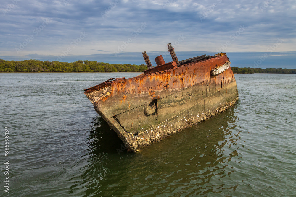 Exposure of Shipwreck location in Adelaide, were you can find several vessels been eaten by rust, Garden Island Ships' Graveyard, Adelaide, Australia. Exposure of Shipwreck location in Adelaide, were you can find several vessels been eaten by rust, Garden Island Ships' Graveyard, Adelaide, Australia.