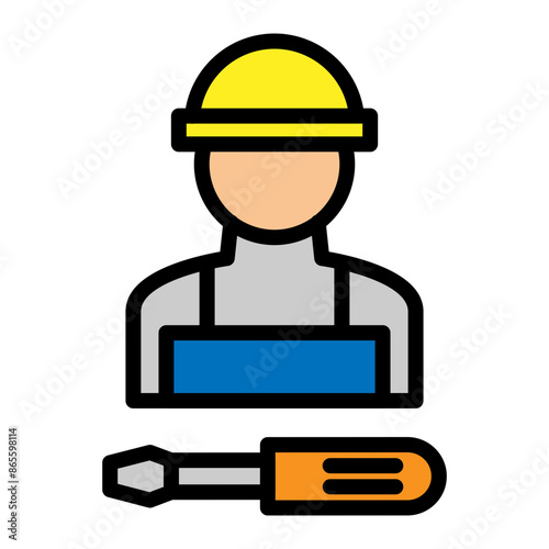 Technician Vector Filled Icon Design