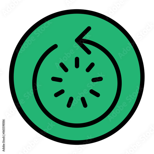 Restart Vector Filled Icon Design
