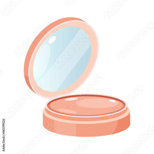 Cosmetic dry compact powder for facial makeup.

