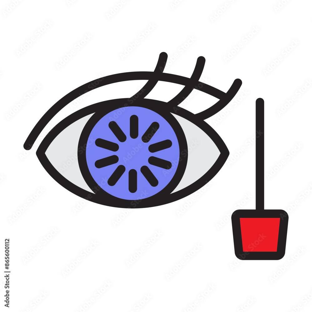 Eyeliner Styles Vector Filled Icon Design Eyeliner Styles Vector Filled Icon Design