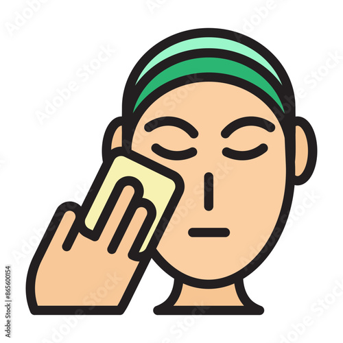 Makeup Removal Methods Vector Filled Icon Design