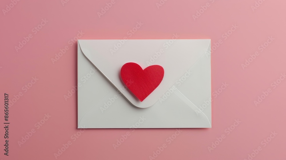 White envelope with heart sign isolated White envelope with heart sign isolated