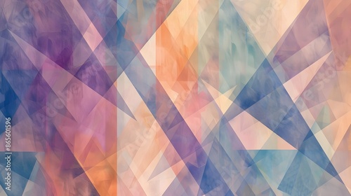 Vibrant Abstract Geometric Digital Art Background with Vivid Color Palette and Intersecting Shapes