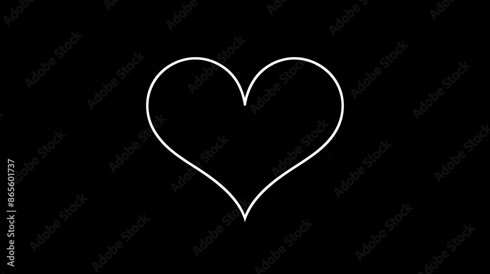 Elegant Minimalist Heart Symbol on Black Background for Love and Romance Concept Elegant Minimalist Heart Symbol on Black Background for Love and Romance Concept