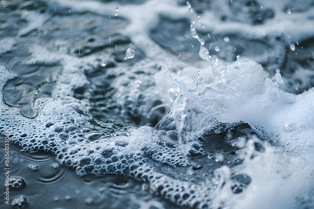 Close-Up of Splashing Water with Bubbles Close-Up of Splashing Water with Bubbles