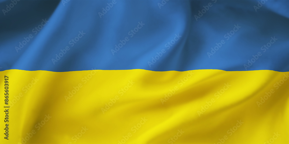 Ukraine waving flag background.3D illustration of Ukrainian flag Ukraine waving flag background.3D illustration of Ukrainian flag