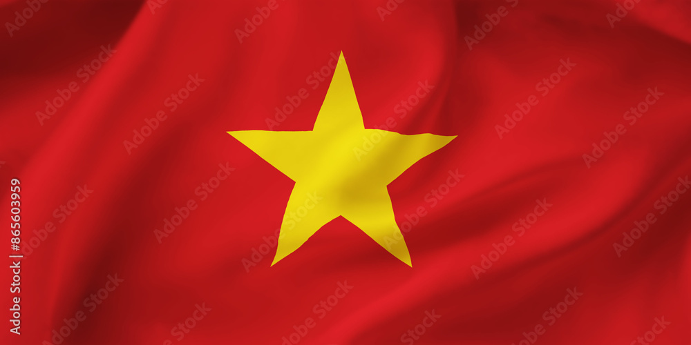 Vietnam waving flag background.3D illustration of Vietnamese flag Vietnam waving flag background.3D illustration of Vietnamese flag