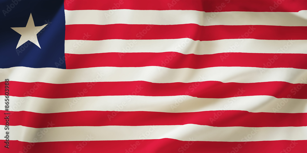 Fototapeta premium Liberia waving flag background.3D illustration of Liberia flag