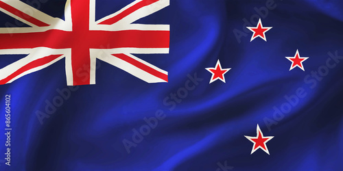 Canvas Print New Zealand waving flag background