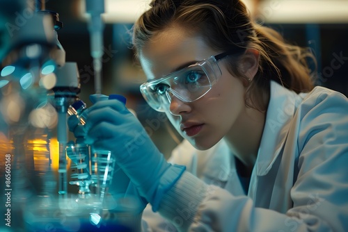 Focused Scientist Conducting Laboratory Research