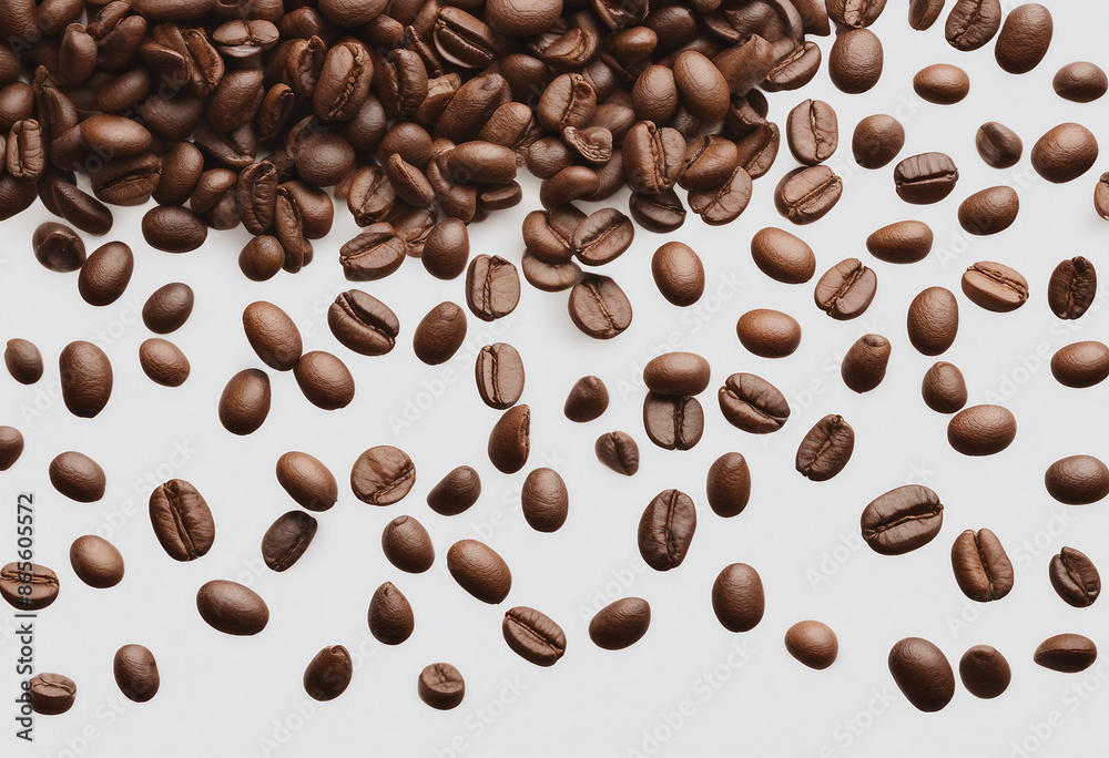 Coffee beans floating isolated on transparent background Coffee beans floating isolated on transparent background