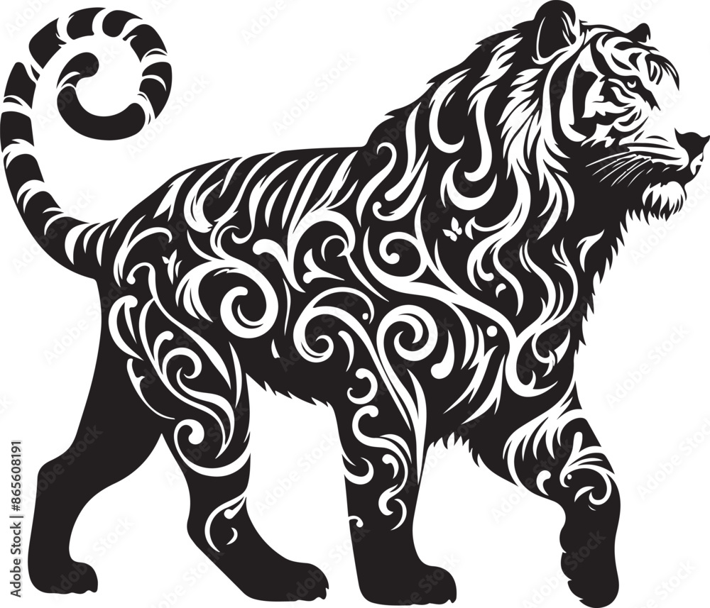 Fototapeta premium Tiger Silhouette vector illustration