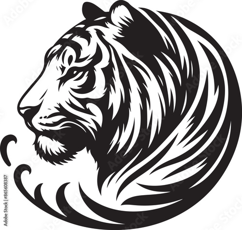 Wallpaper Mural Tiger Silhouette vector illustration Torontodigital.ca