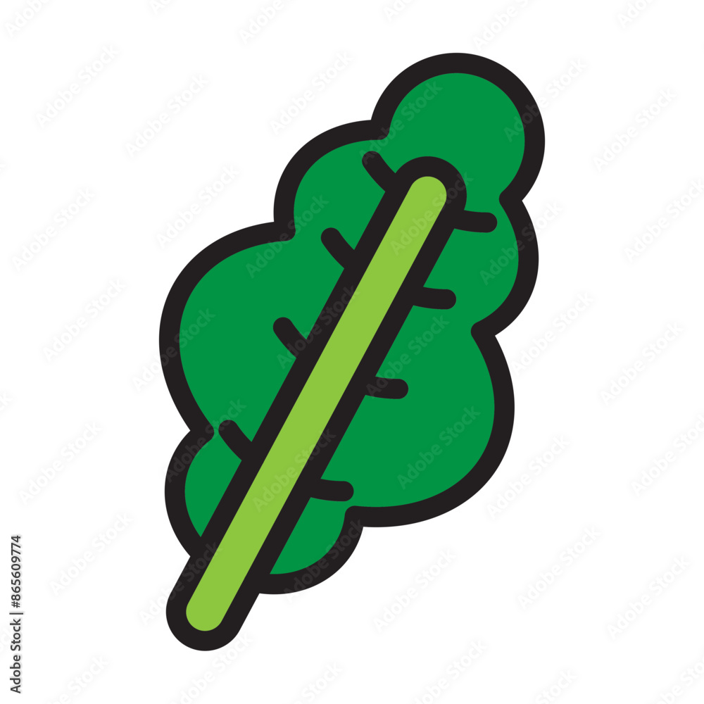 Kale Vector Filled Icon Design Kale Vector Filled Icon Design