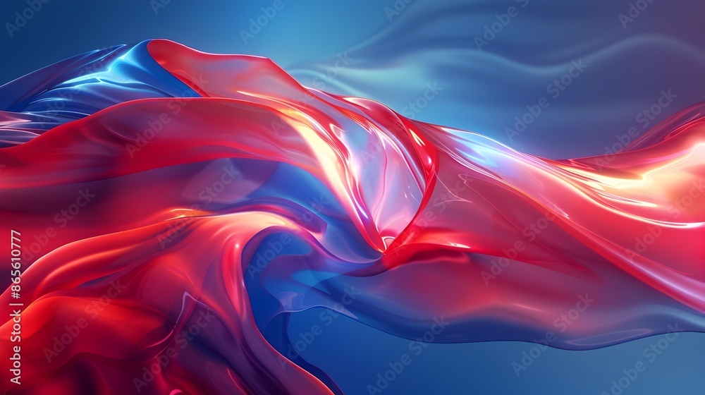 Obraz premium Vibrant Abstract Liquid Wave with Gradient Color Explosion in Sharp Focus